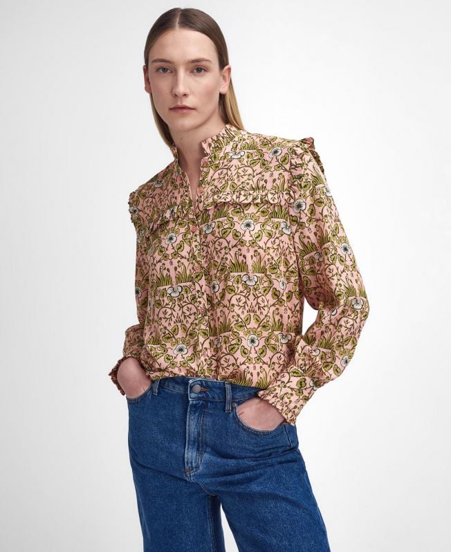 koszula z nadrukiem barbour x william morris gallery isabella