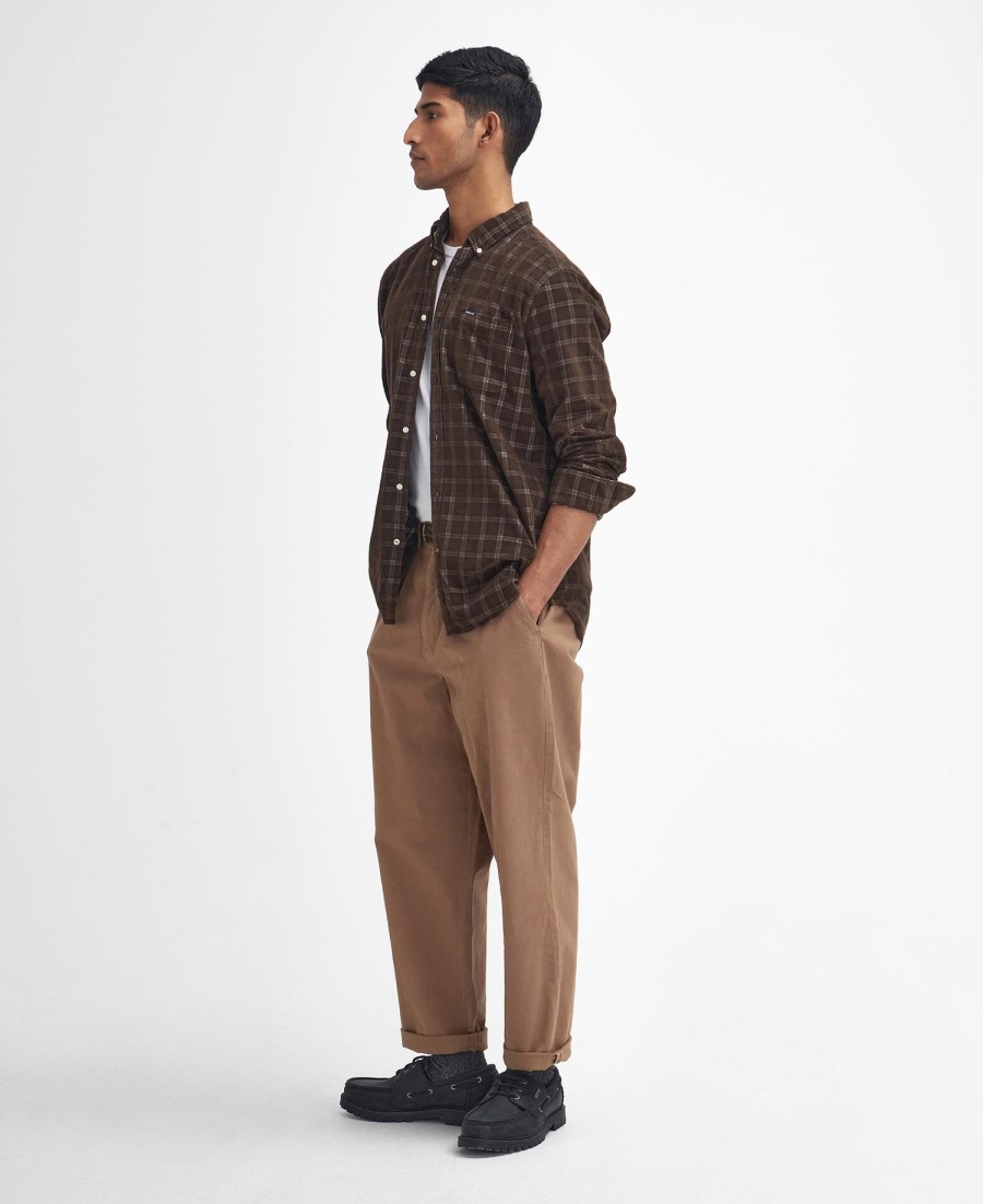 koszula sztruksowa z długim rękawem harthill tailored