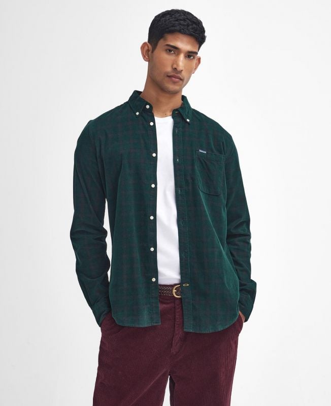 koszula sztruksowa z długim rękawem harthill tailored