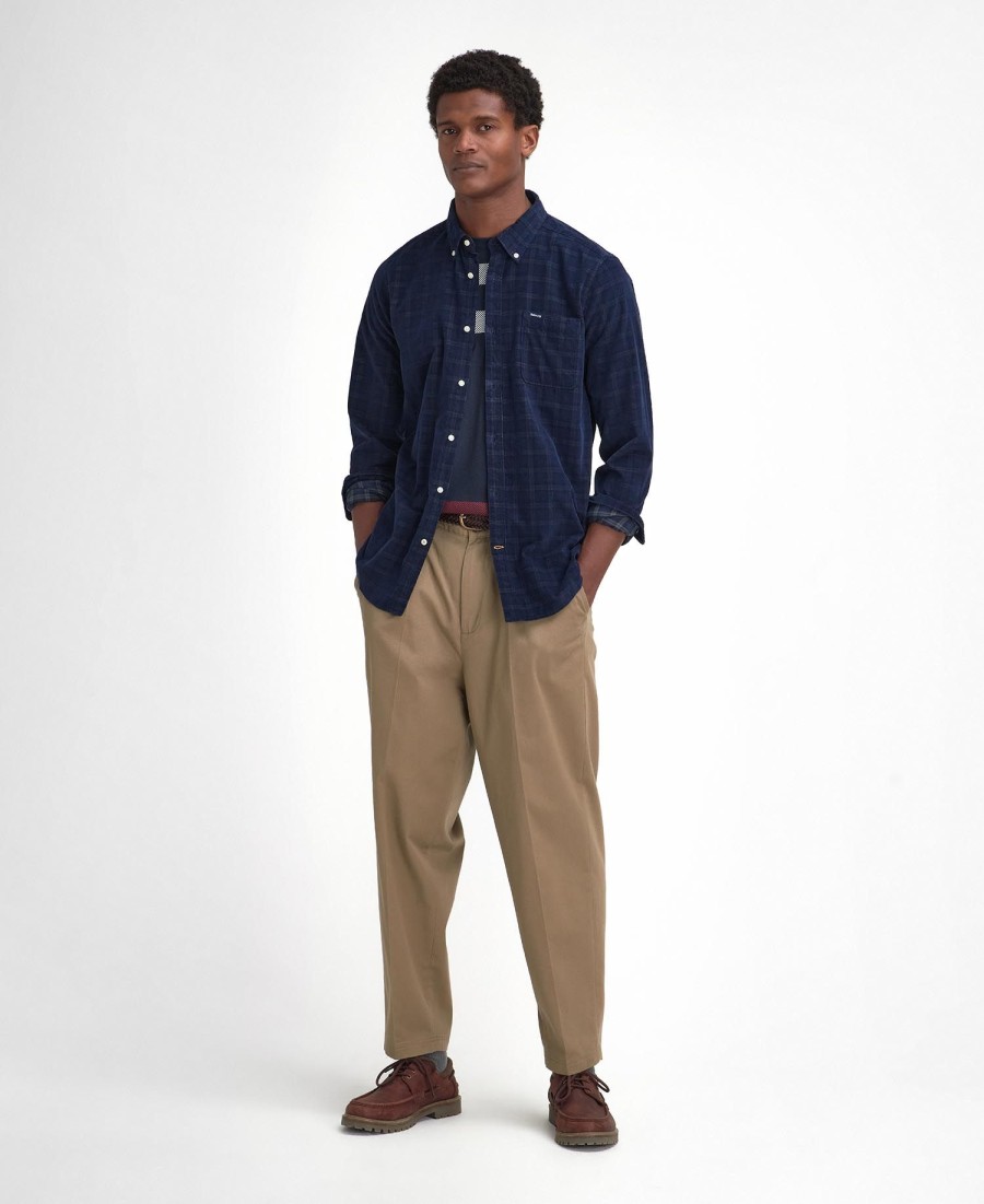 koszula sztruksowa z długim rękawem harthill tailored