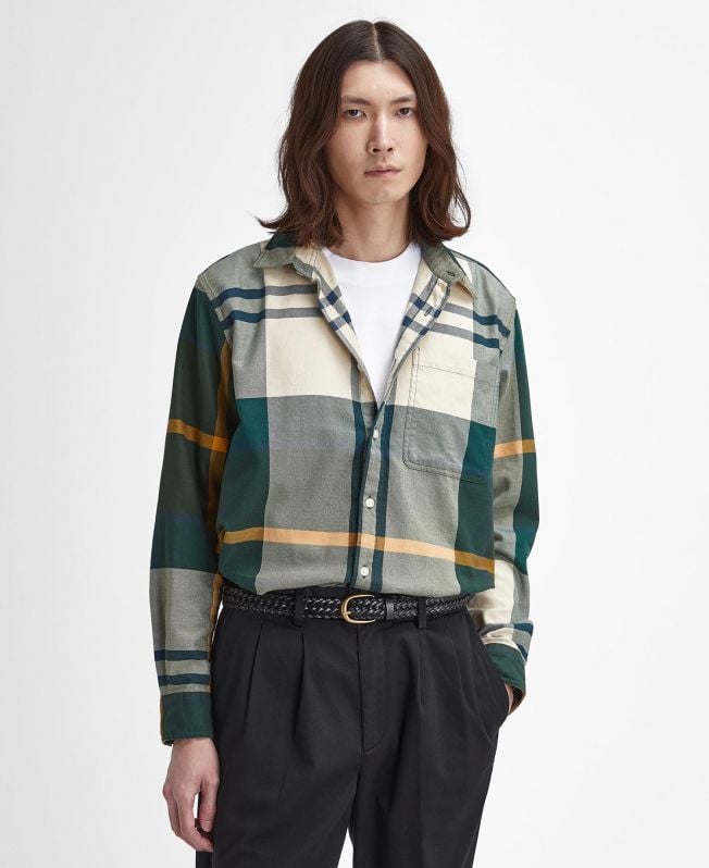 koszula renford oversize z długim rękawem w kratę