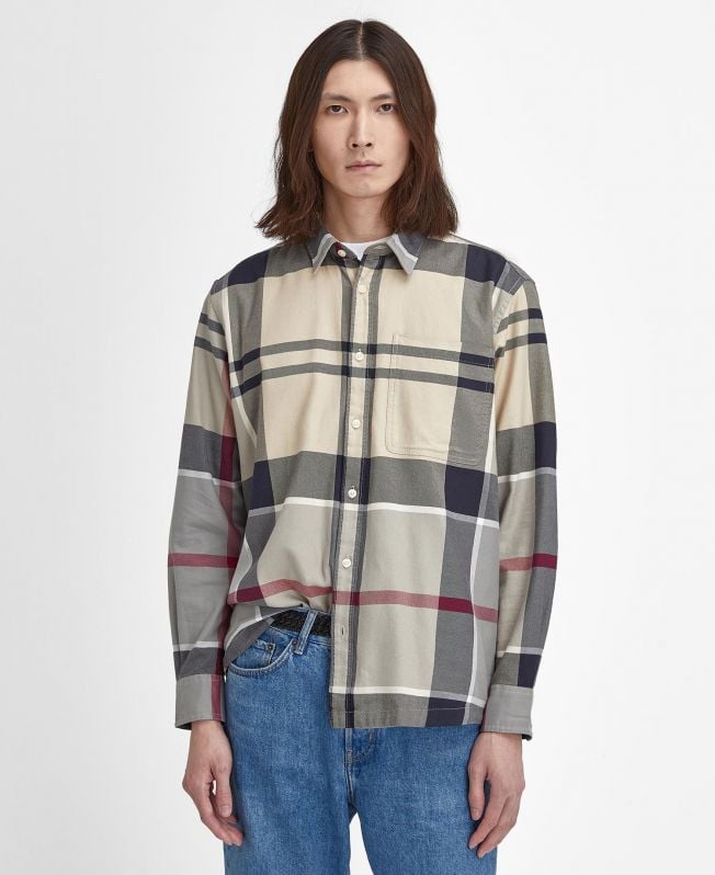 koszula renford oversize z długim rękawem w kratę
