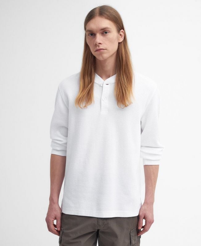 koszulka barbour x baracuta henley w luźnym stylu