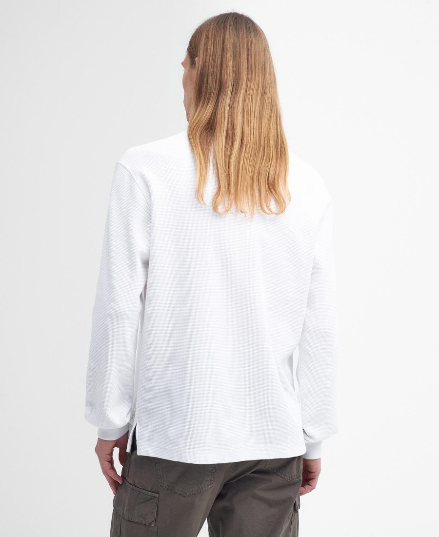 koszulka barbour x baracuta henley w luźnym stylu