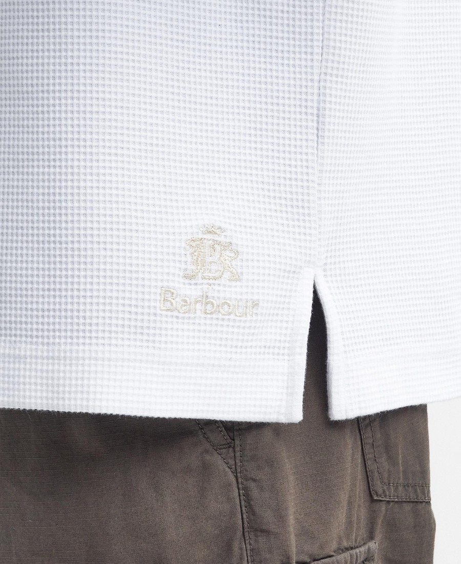 koszulka barbour x baracuta henley w luźnym stylu