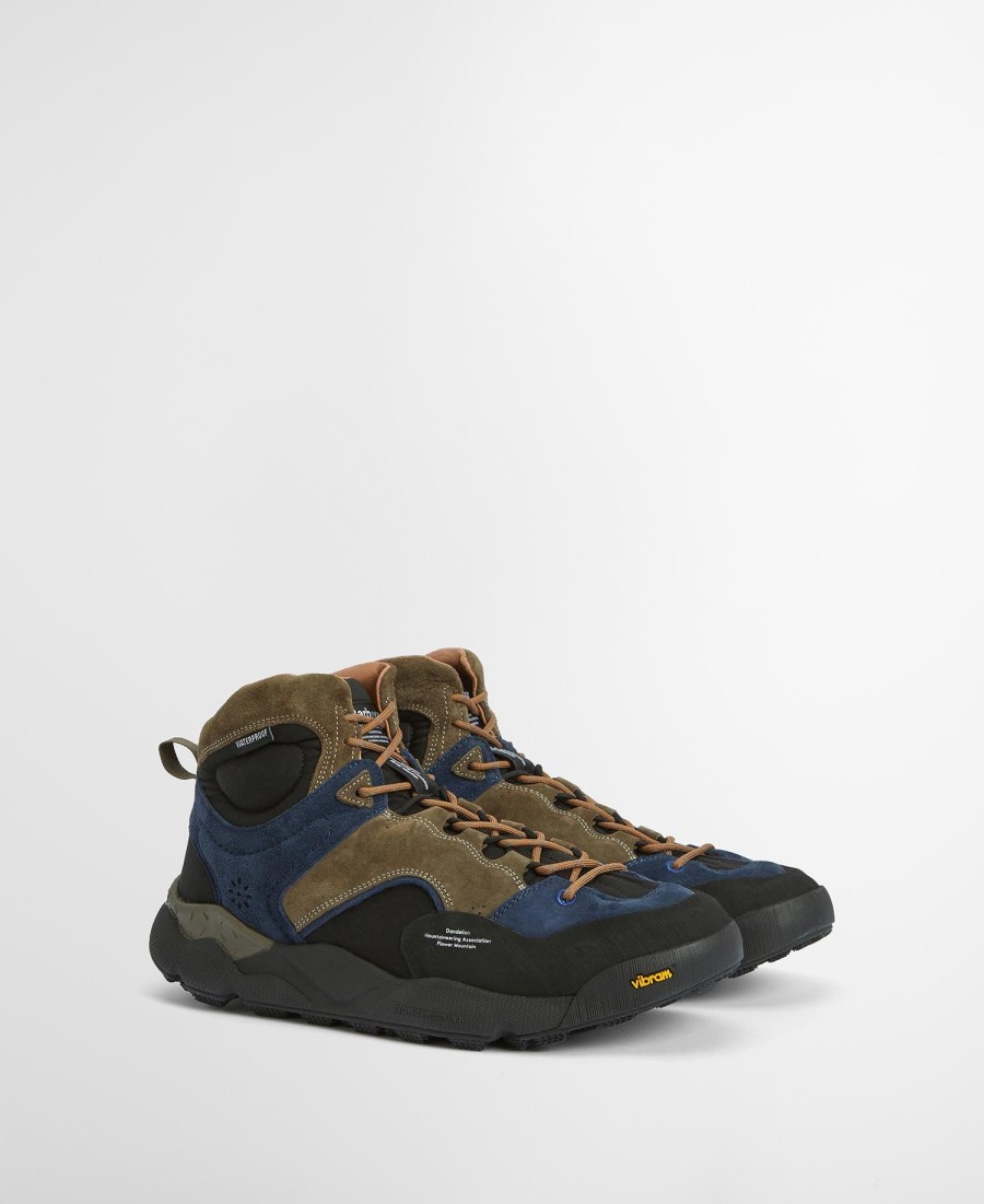 barbour x flower mountain back country uni mid sneakers