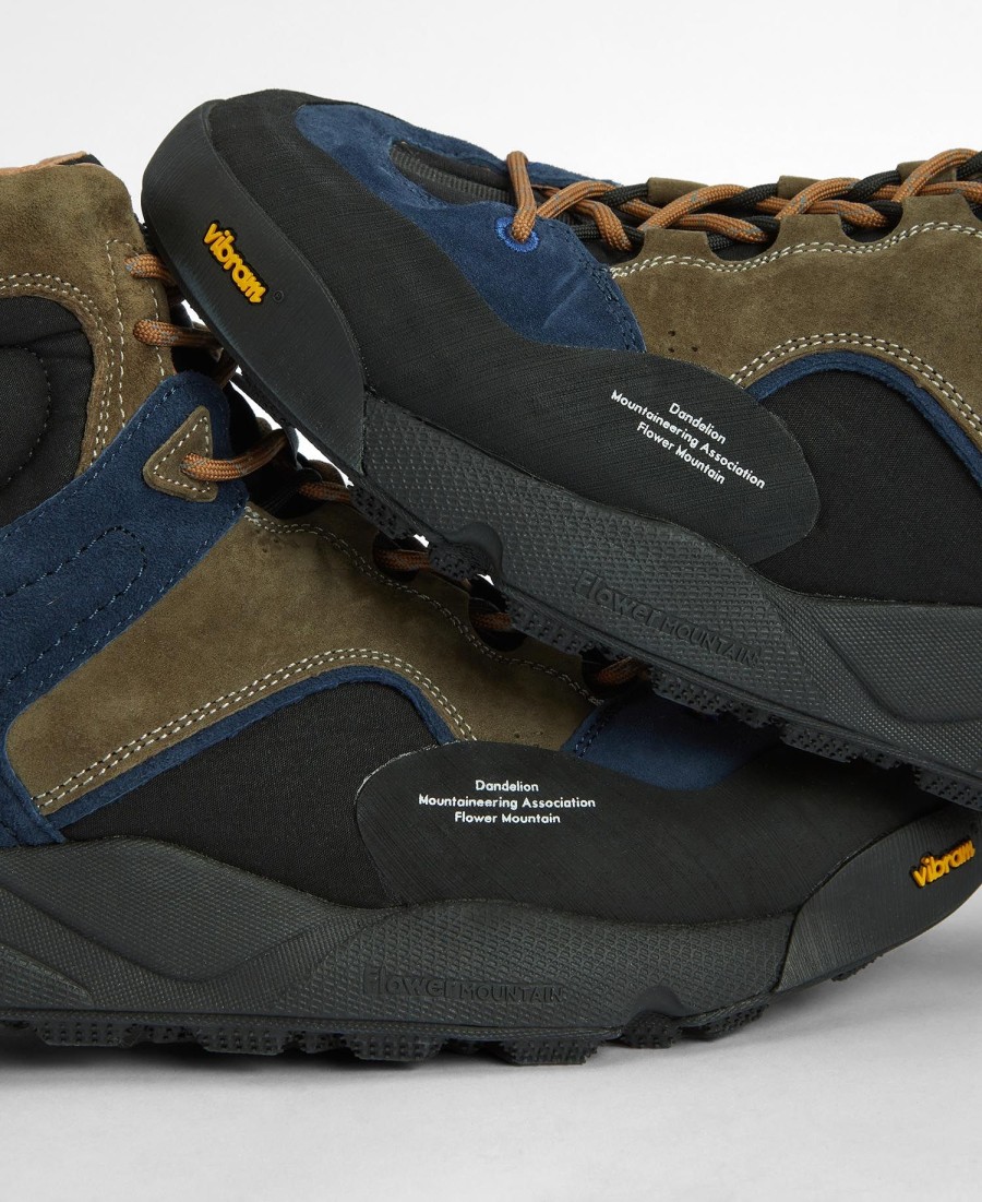 barbour x flower mountain back country uni mid sneakers