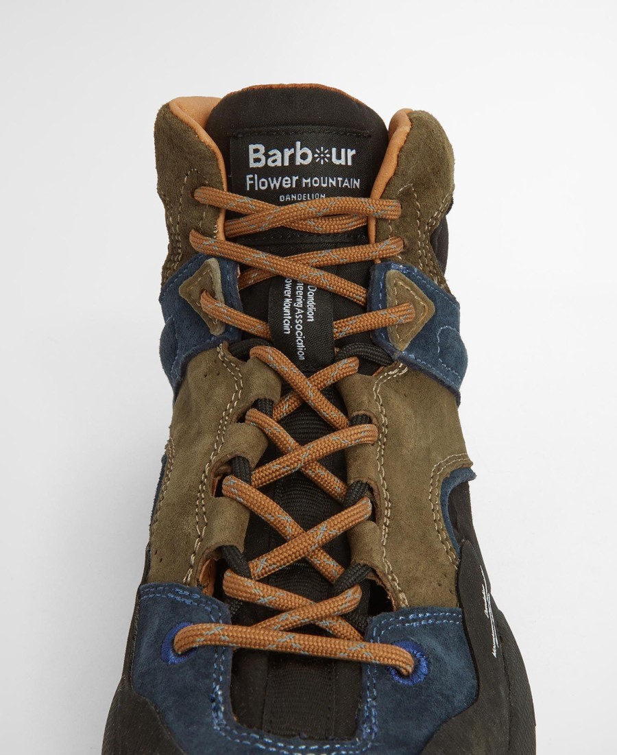 barbour x flower mountain back country uni mid sneakers