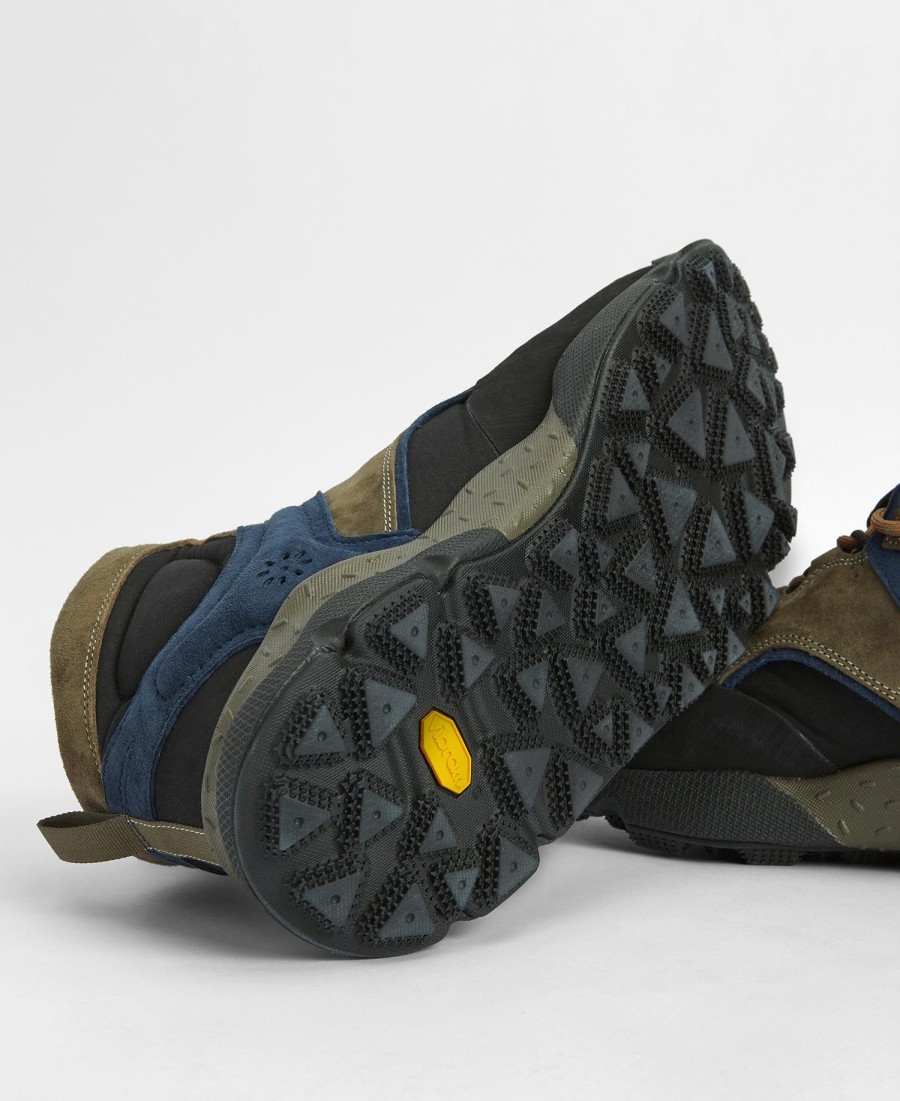 barbour x flower mountain back country uni mid sneakers
