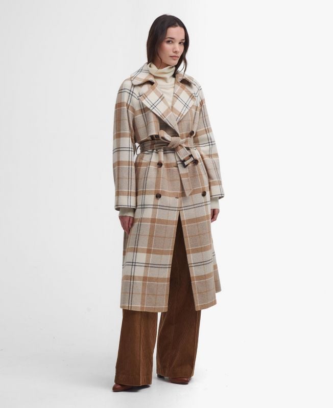 płaszcz przeciwdeszczowy claudette tartan wool