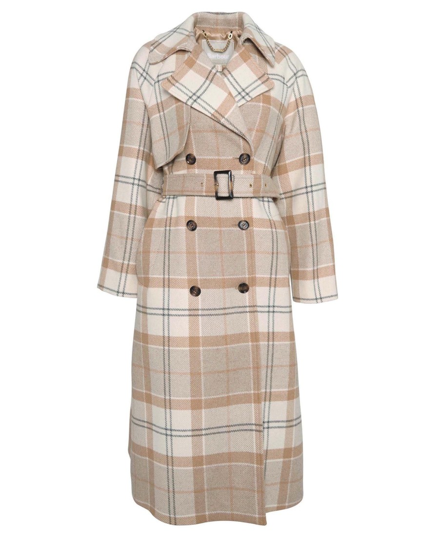 płaszcz przeciwdeszczowy claudette tartan wool