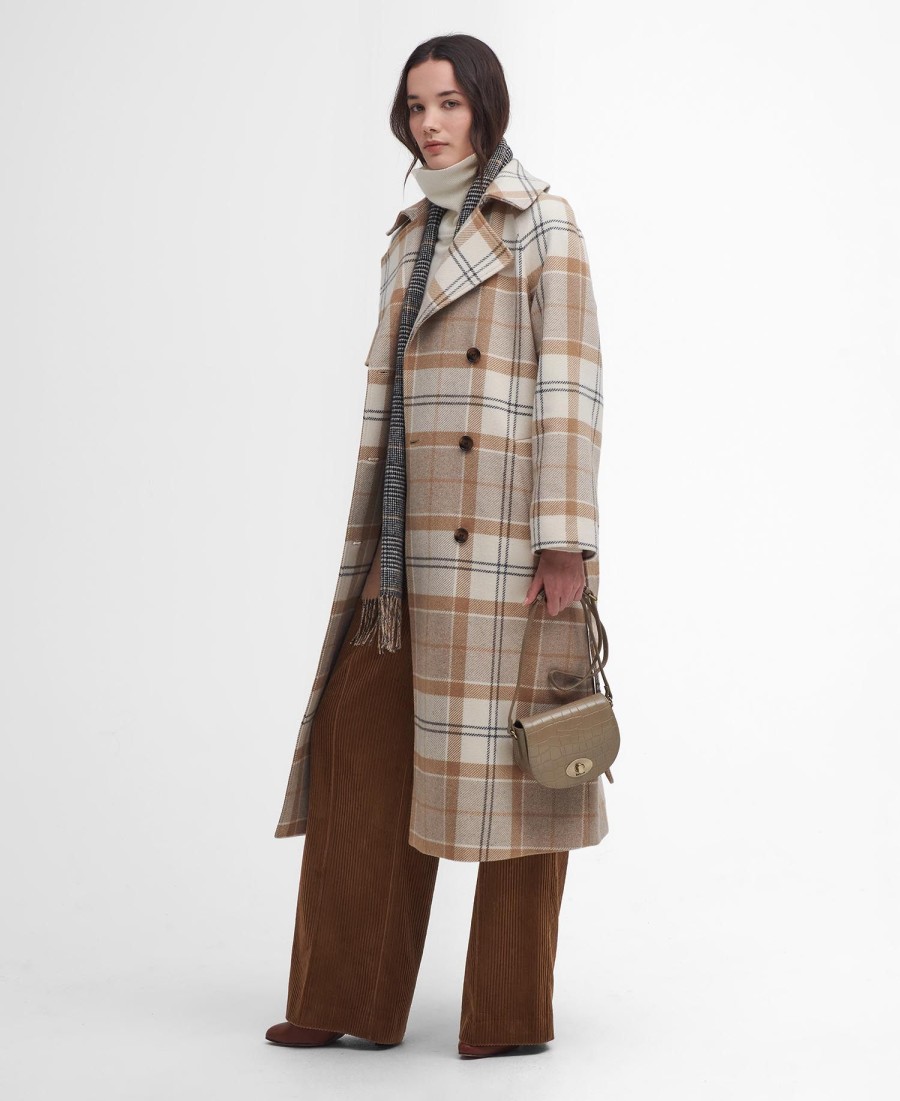płaszcz przeciwdeszczowy claudette tartan wool