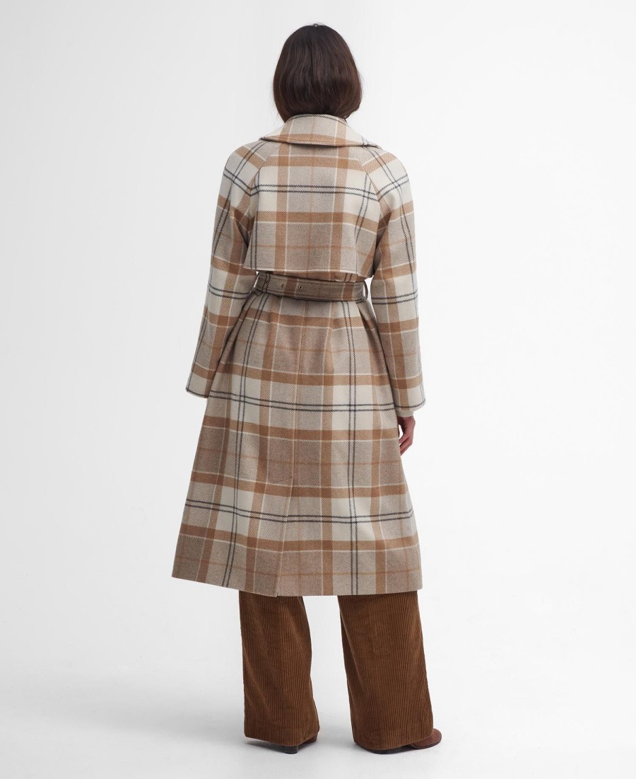płaszcz przeciwdeszczowy claudette tartan wool