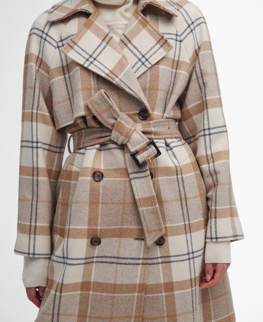 płaszcz przeciwdeszczowy claudette tartan wool