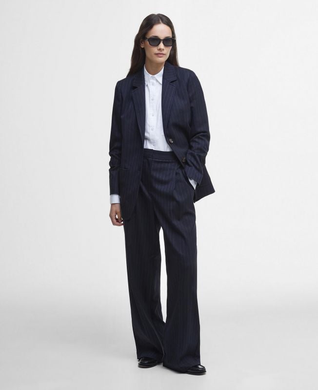 spodnie carrie pinstripe z szerokimi nogawkami
