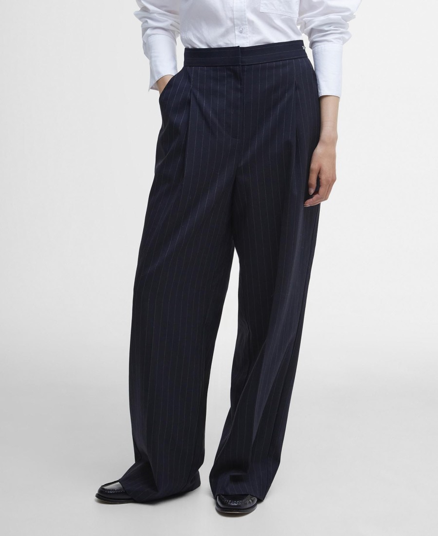 spodnie carrie pinstripe z szerokimi nogawkami