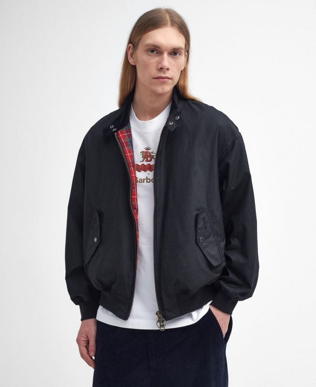 woskowana kurtka harrington barbour x baracute ma-1