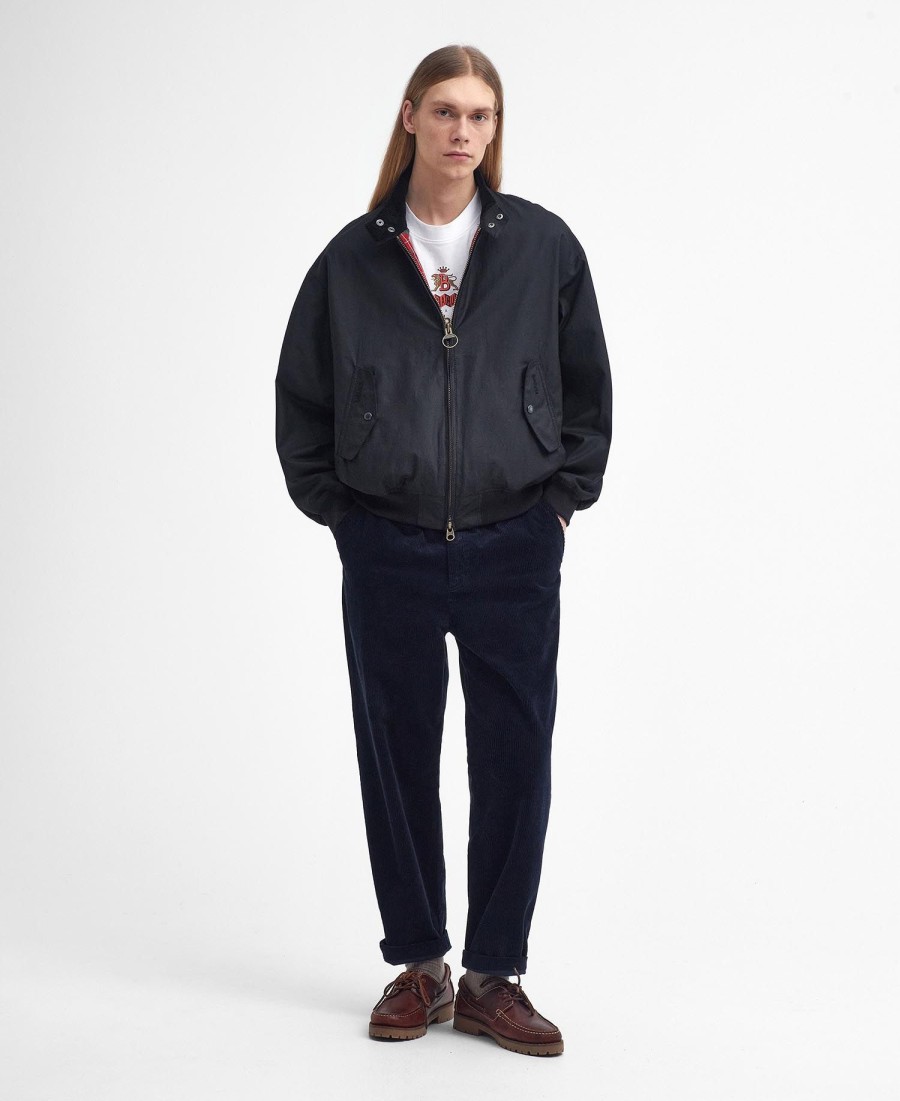 woskowana kurtka harrington barbour x baracute ma-1