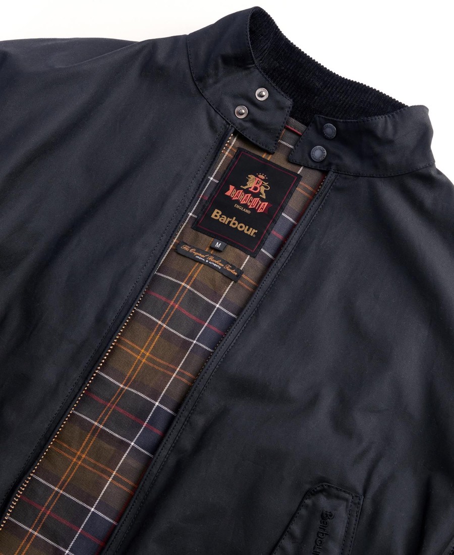 woskowana kurtka harrington barbour x baracute ma-1