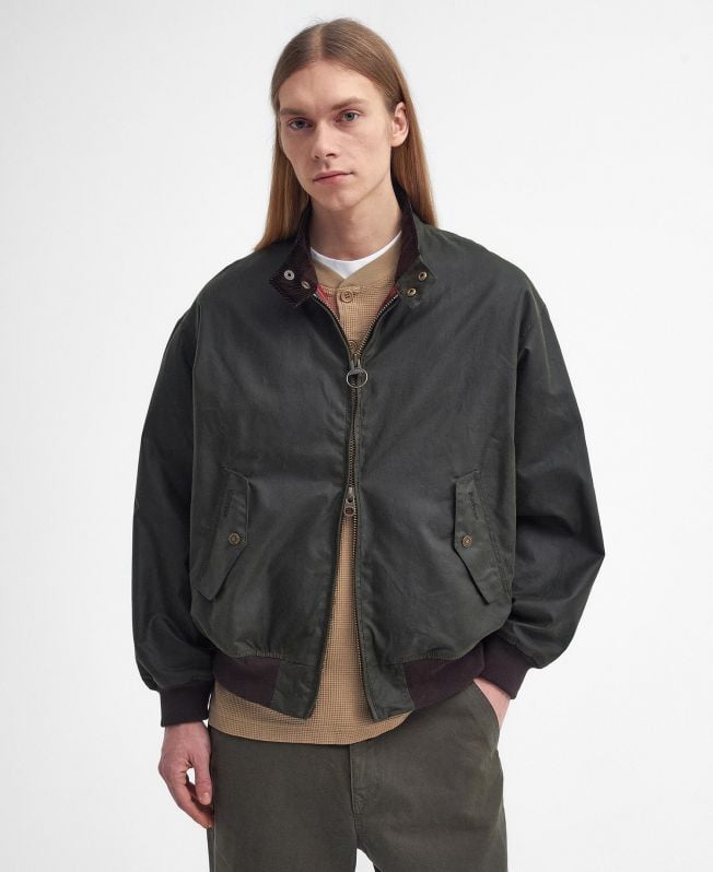 woskowana kurtka harrington barbour x baracute ma-1