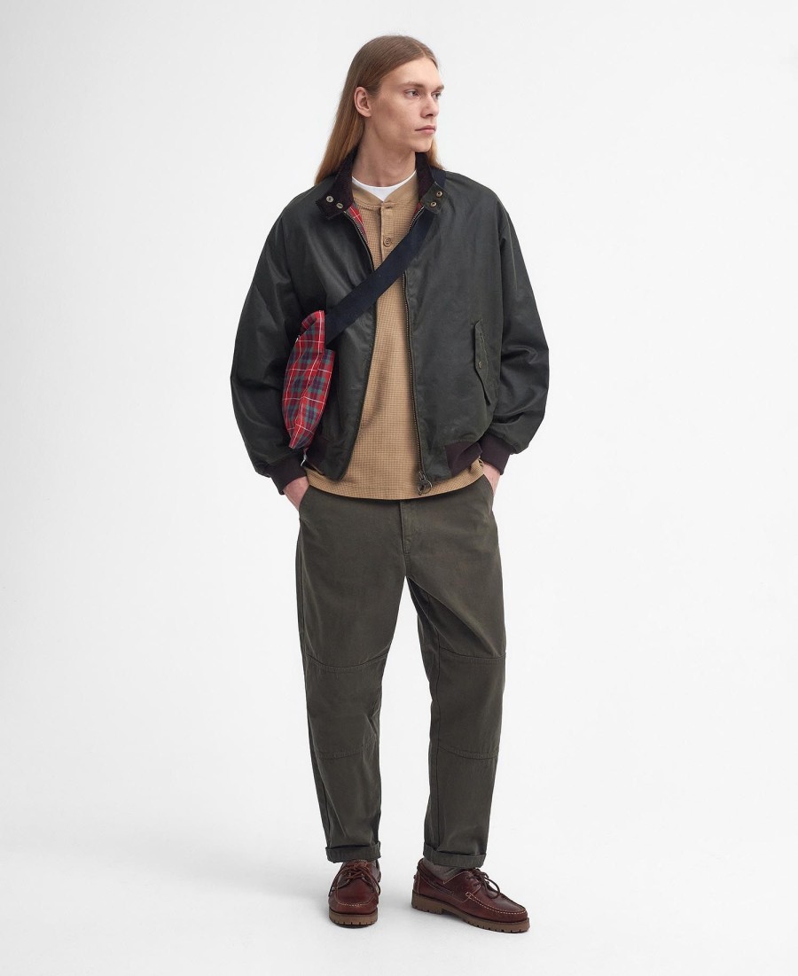 woskowana kurtka harrington barbour x baracute ma-1