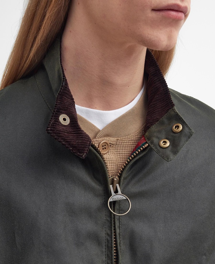 woskowana kurtka harrington barbour x baracute ma-1