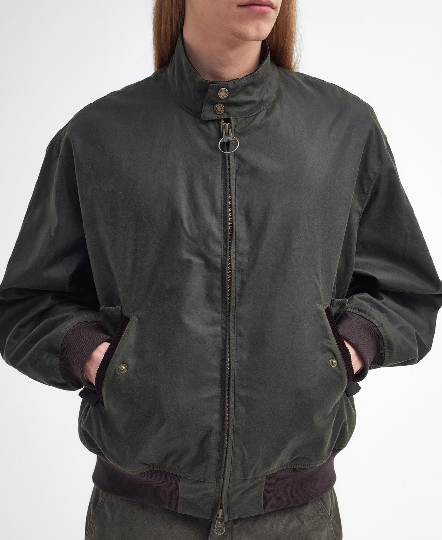 woskowana kurtka harrington barbour x baracute ma-1