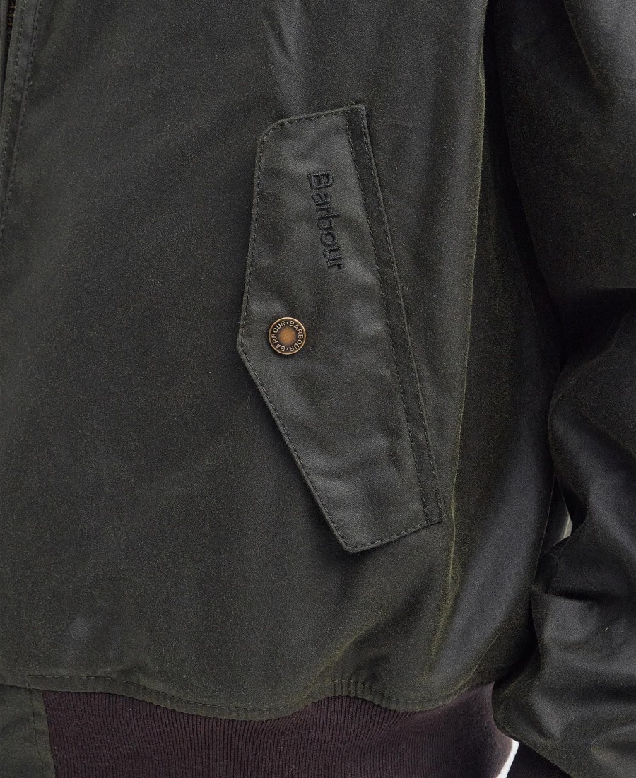woskowana kurtka harrington barbour x baracute ma-1