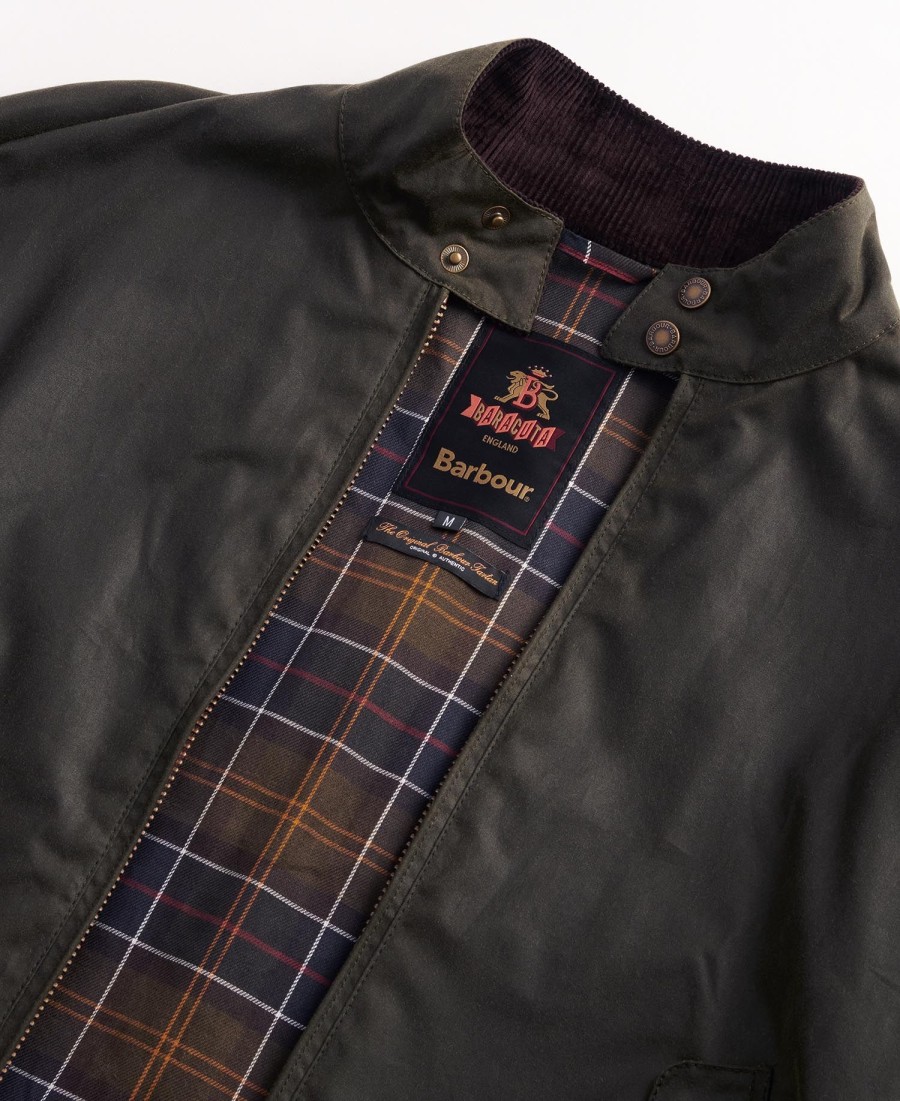 woskowana kurtka harrington barbour x baracute ma-1