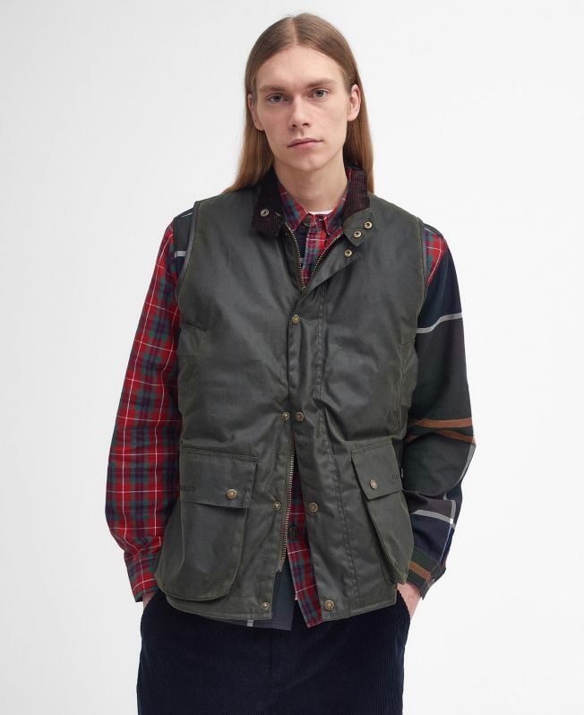 barbour x baracuta oversized woskowana kamizelka