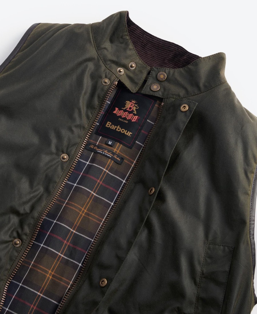 barbour x baracuta oversized woskowana kamizelka