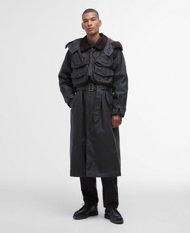 barbour x to ki to wax riding coat