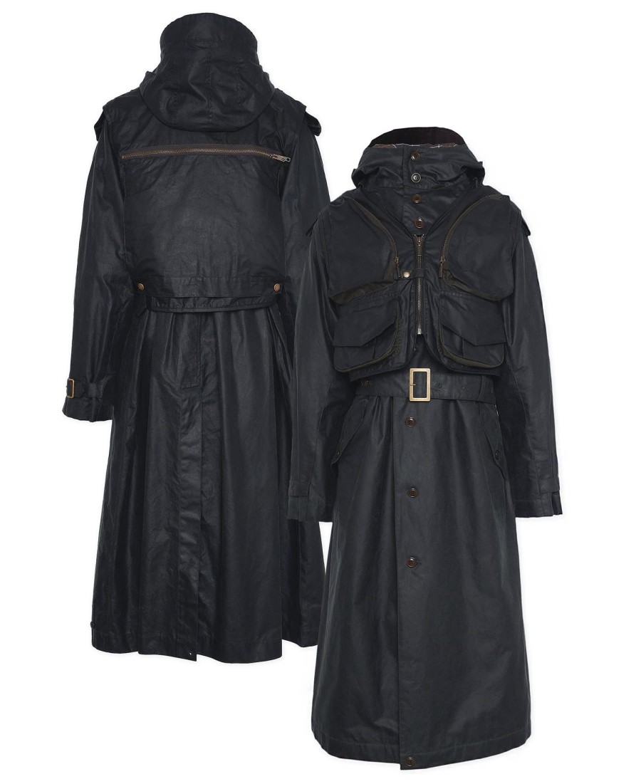barbour x to ki to wax riding coat