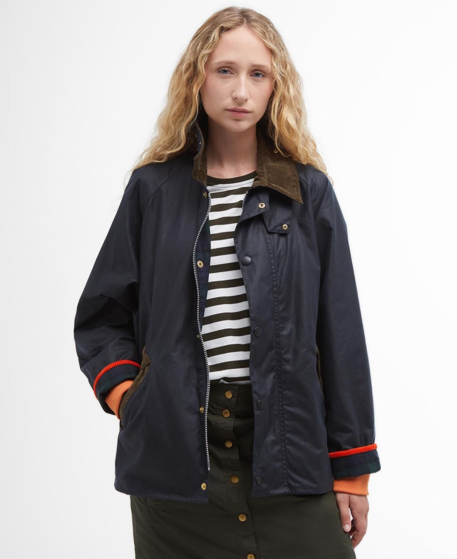 kurtka woskowana barbour x flower mountain oversized
