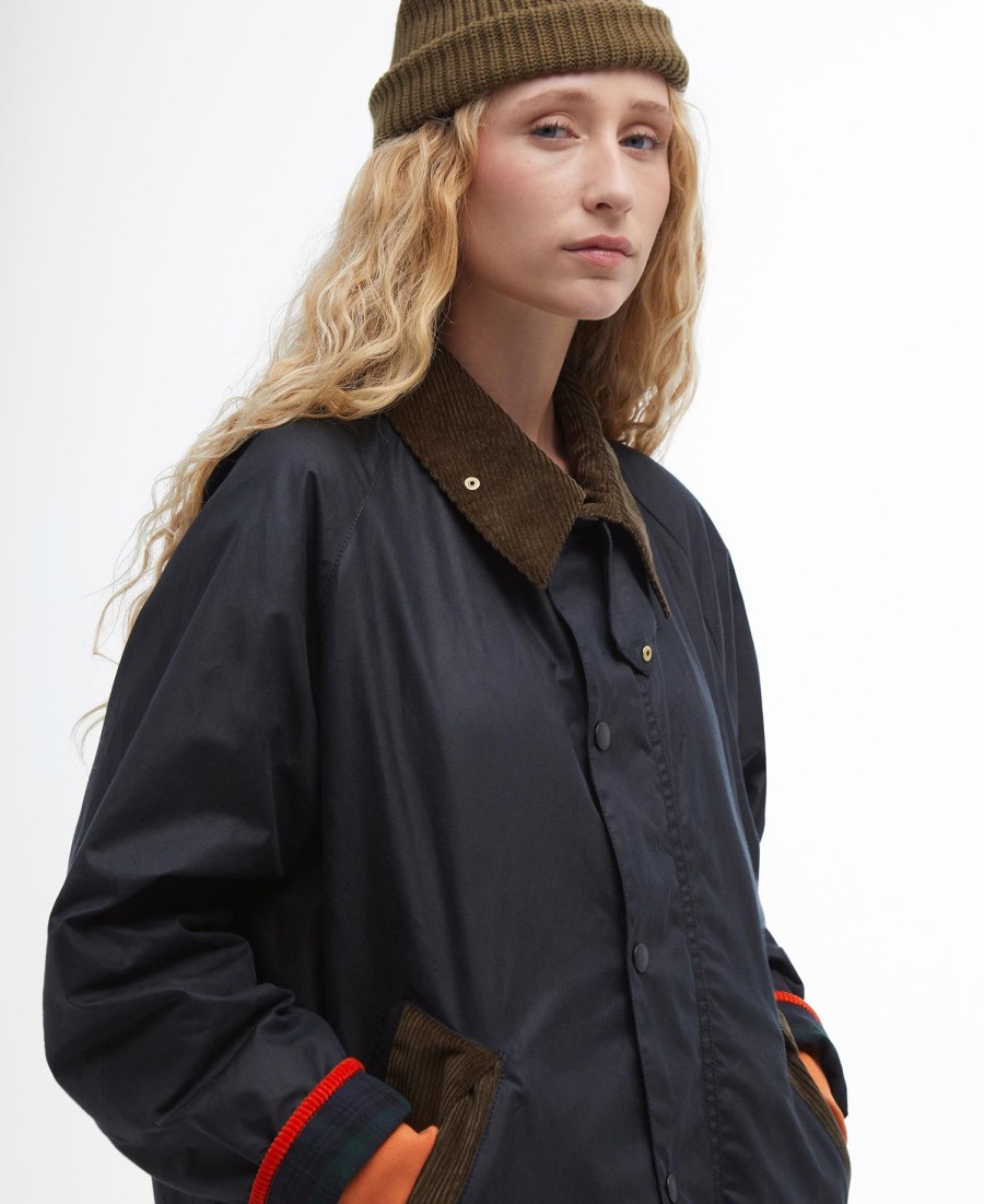 kurtka woskowana barbour x flower mountain oversized