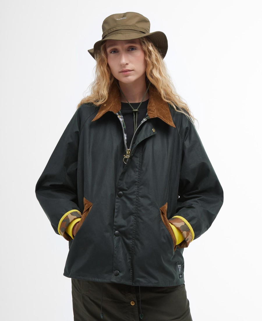 kurtka woskowana barbour x flower mountain oversized