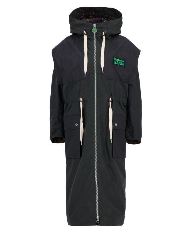 kurtka barbour x ganni wax parka