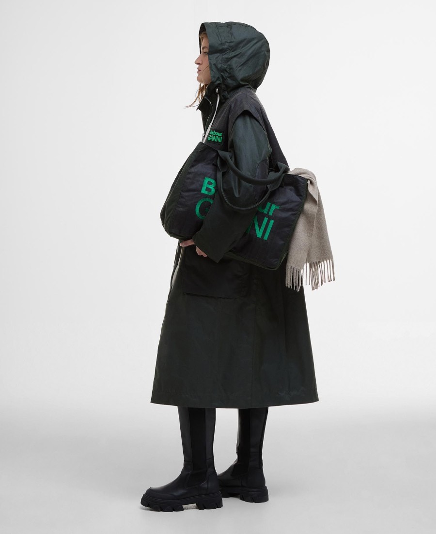kurtka barbour x ganni wax parka