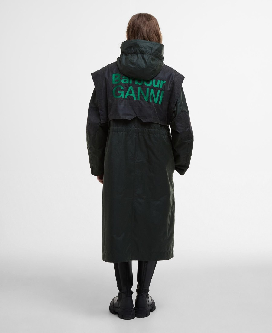 kurtka barbour x ganni wax parka