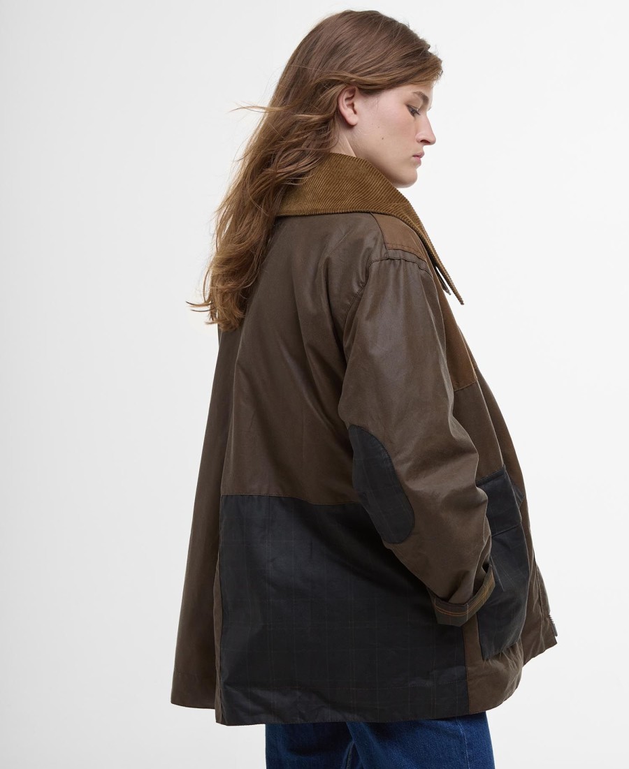 barbour x ganni woskowany płaszcz